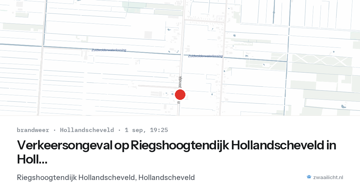 Verkeersongeval op Riegshoogtendijk Hollandscheveld in Hollandscheveld — 1 sep 2026