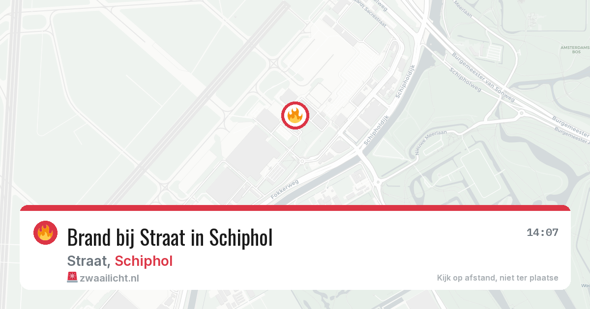 Brand bij Straat in Schiphol — 3 aug 2026