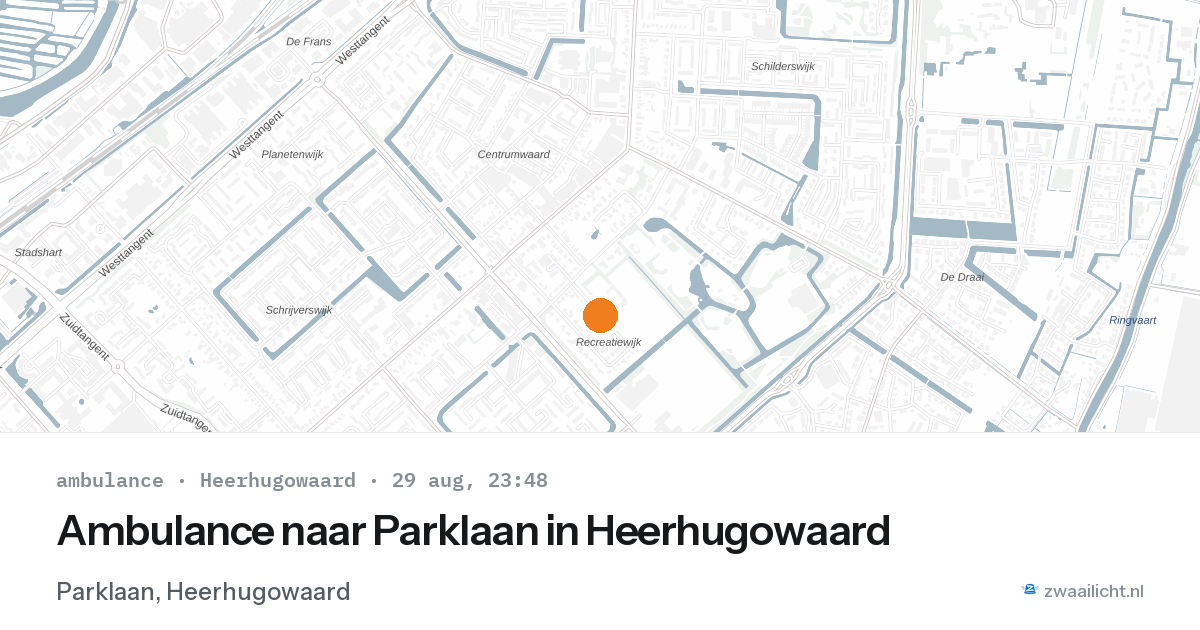 Ambulance naar Parklaan in Heerhugowaard — 29 aug 2026