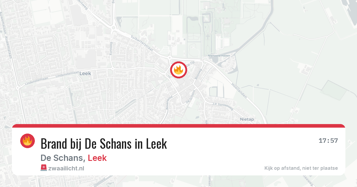 Brand bij De Schans in Leek — 19 jun 2026