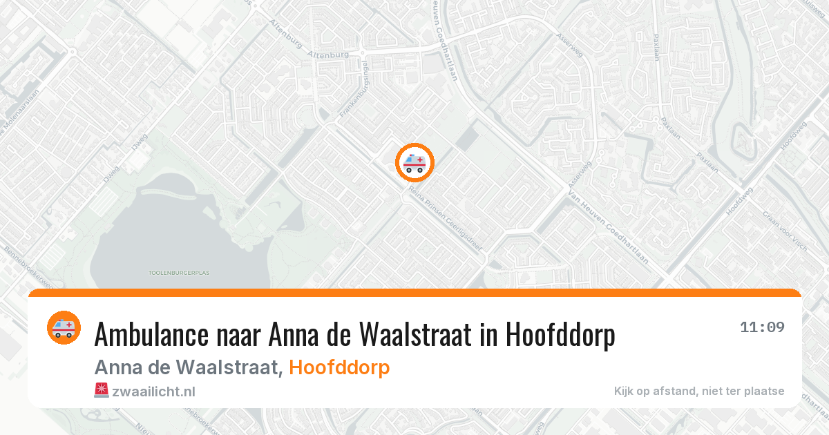 Ambulance naar Anna de Waalstraat in Hoofddorp — 18 jul 2026