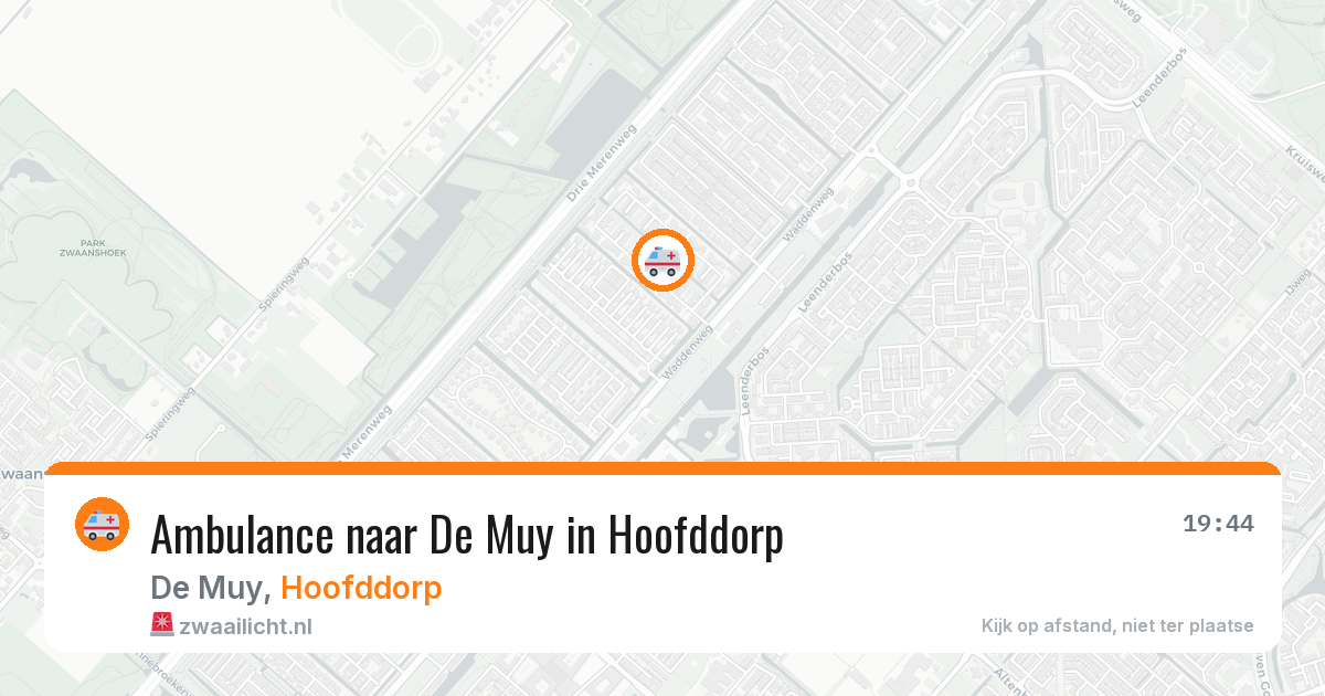 Ambulance naar De Muy in Hoofddorp — 2 aug 2026