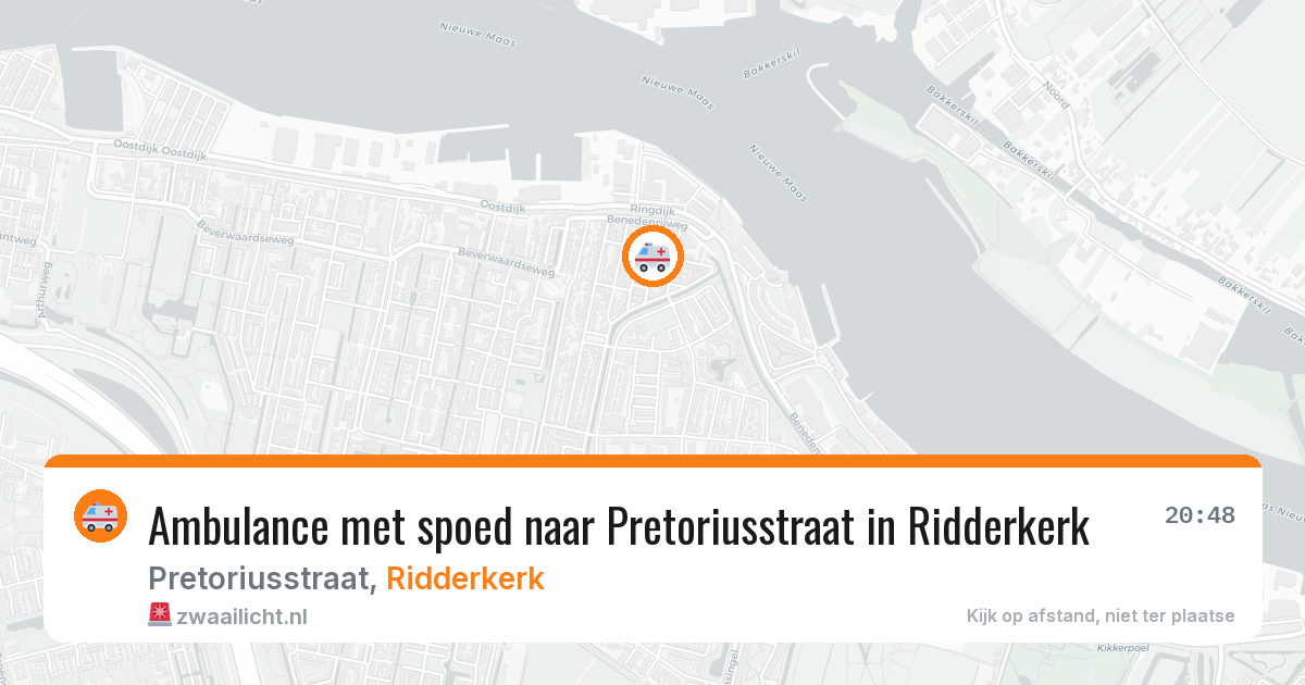 Ambulance met spoed naar Pretoriusstraat in Ridderkerk — 22 mei 2026