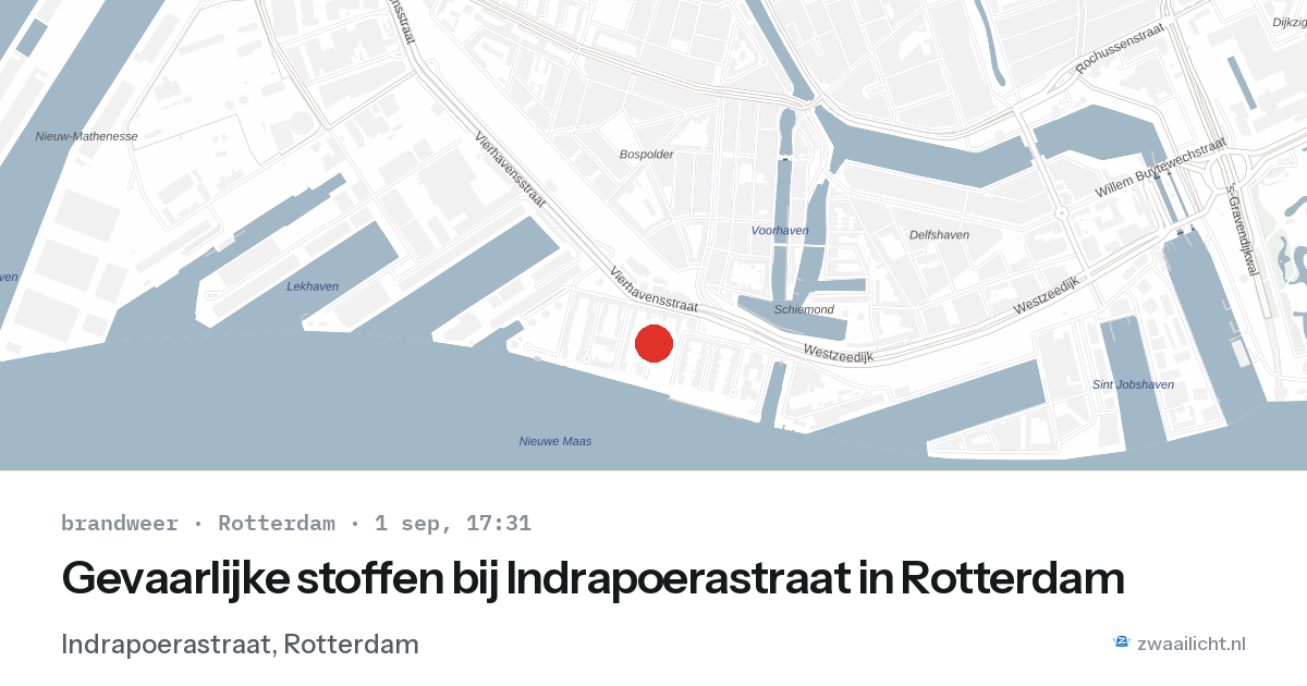 Gevaarlijke stoffen bij Indrapoerastraat in Rotterdam — 1 sep 2026