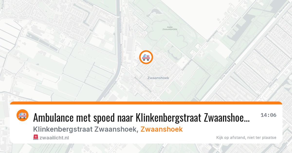 Ambulance met spoed naar Klinkenbergstraat Zwaanshoek in Zwaanshoek — 1 feb 2026