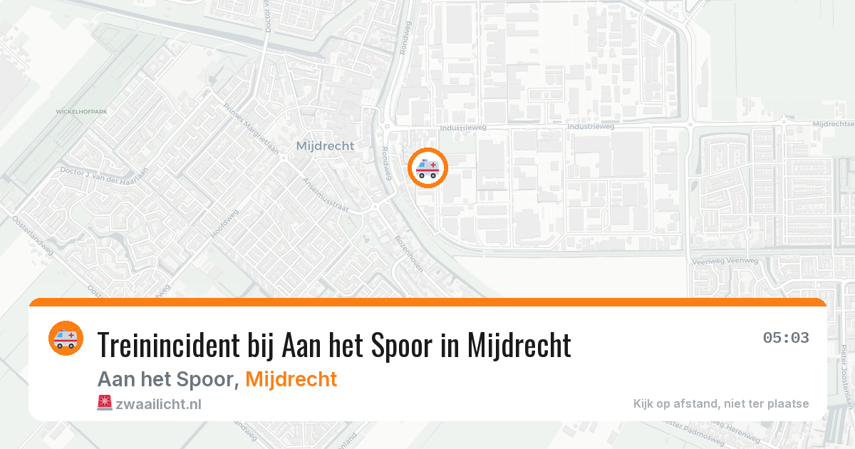 Treinincident bij Aan het Spoor in Mijdrecht — 8 aug 2026