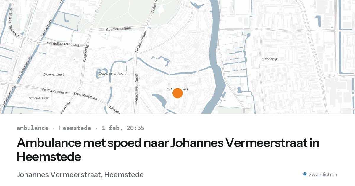 Ambulance met spoed naar Johannes Vermeerstraat in Heemstede — 1 feb 2026