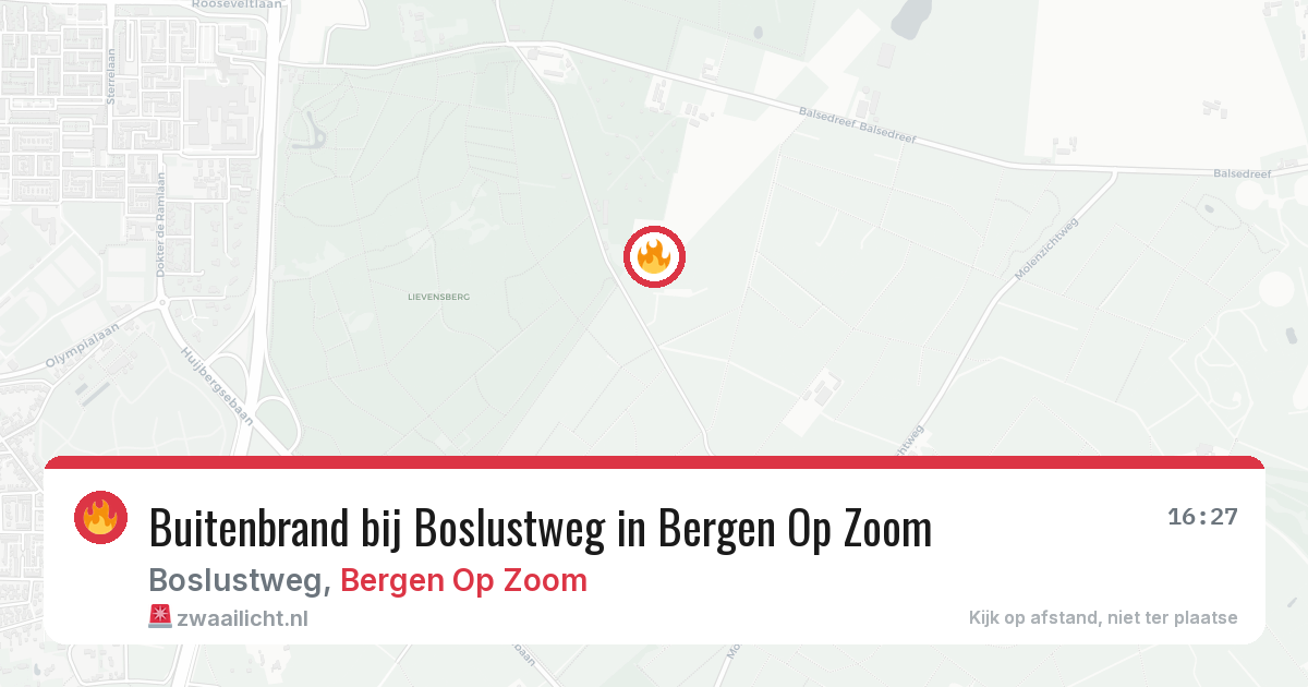 Buitenbrand bij Boslustweg in Bergen Op Zoom — 11 aug 2026