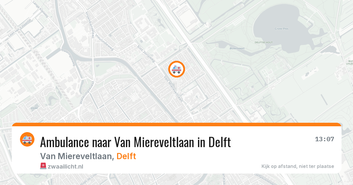 Ambulance naar Van Miereveltlaan in Delft — 15 mrt 2026