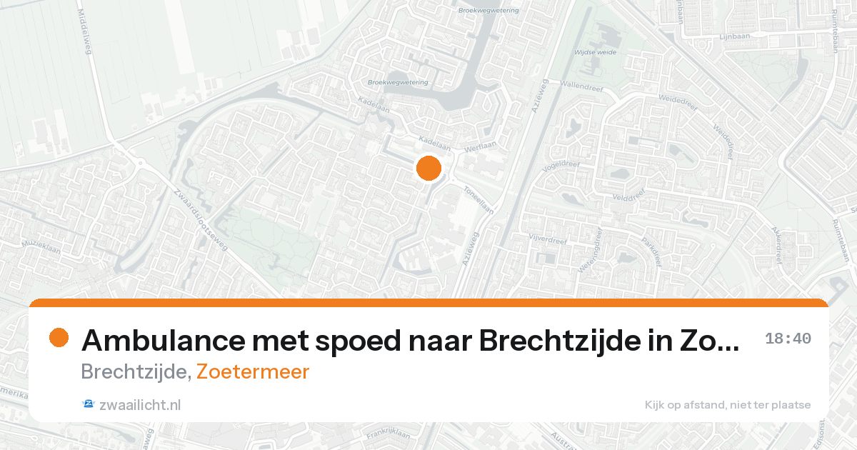 Ambulance met spoed naar Brechtzijde in Zoetermeer — 19 aug 2026