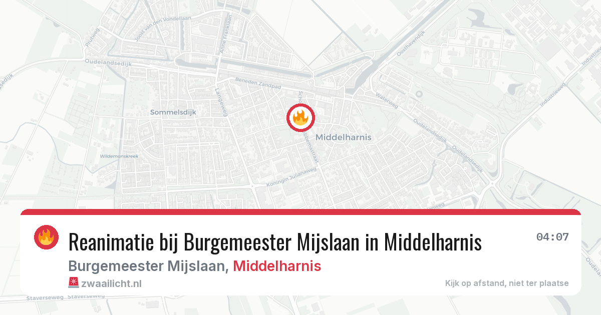 Reanimatie bij Burgemeester Mijslaan in Middelharnis — 29 jun 2026