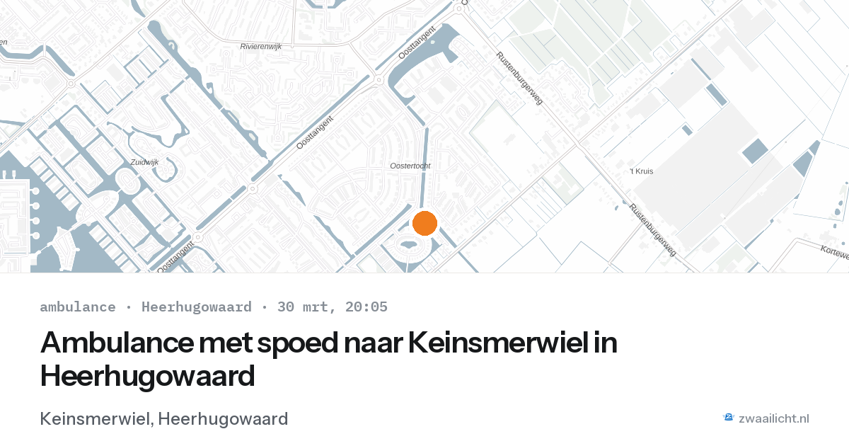 Ambulance met spoed naar Keinsmerwiel in Heerhugowaard — 30 mrt 2026