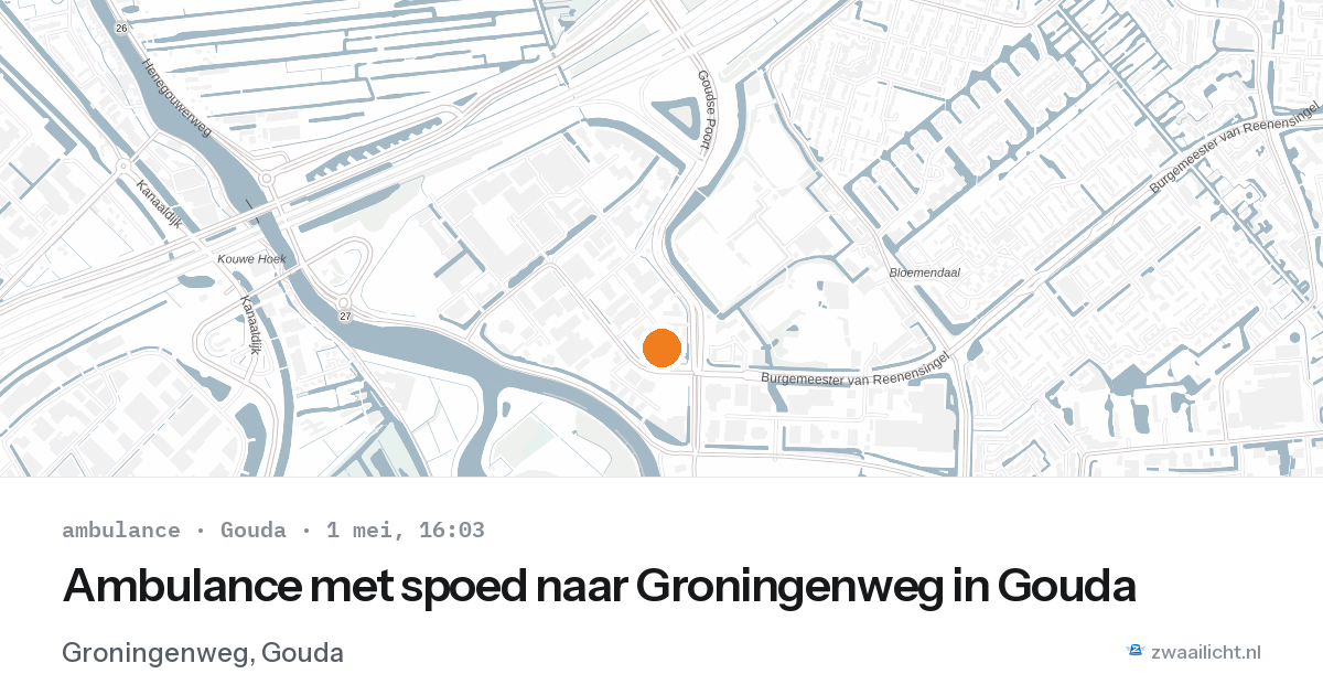 Ambulance met spoed naar Groningenweg in Gouda — 1 mei 2026