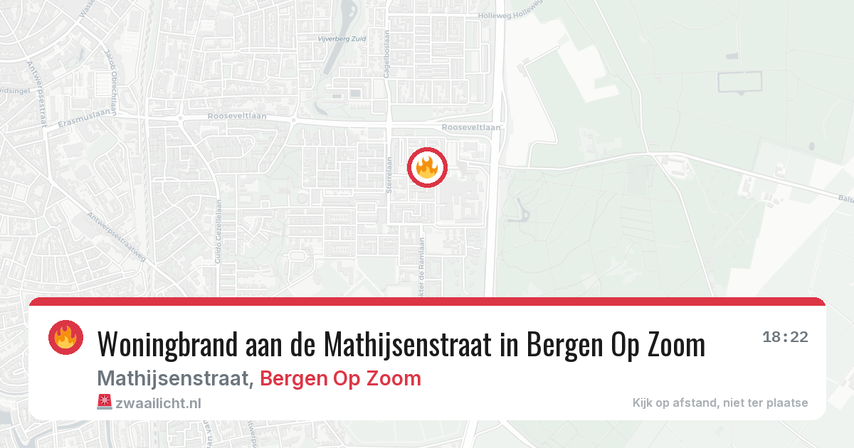 Woningbrand aan de Mathijsenstraat in Bergen Op Zoom — 28 jun 2026