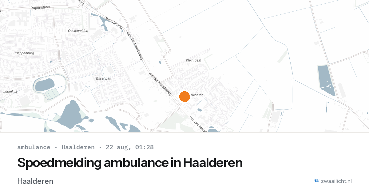 Spoedmelding ambulance in Haalderen — 21 aug 2026
