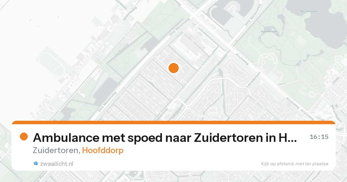 Ambulance met spoed naar Zuidertoren in Hoofddorp — 25 mei 2026