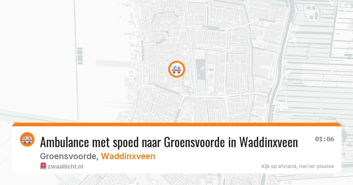 Ambulance met spoed naar Groensvoorde in Waddinxveen — 1 aug 2026