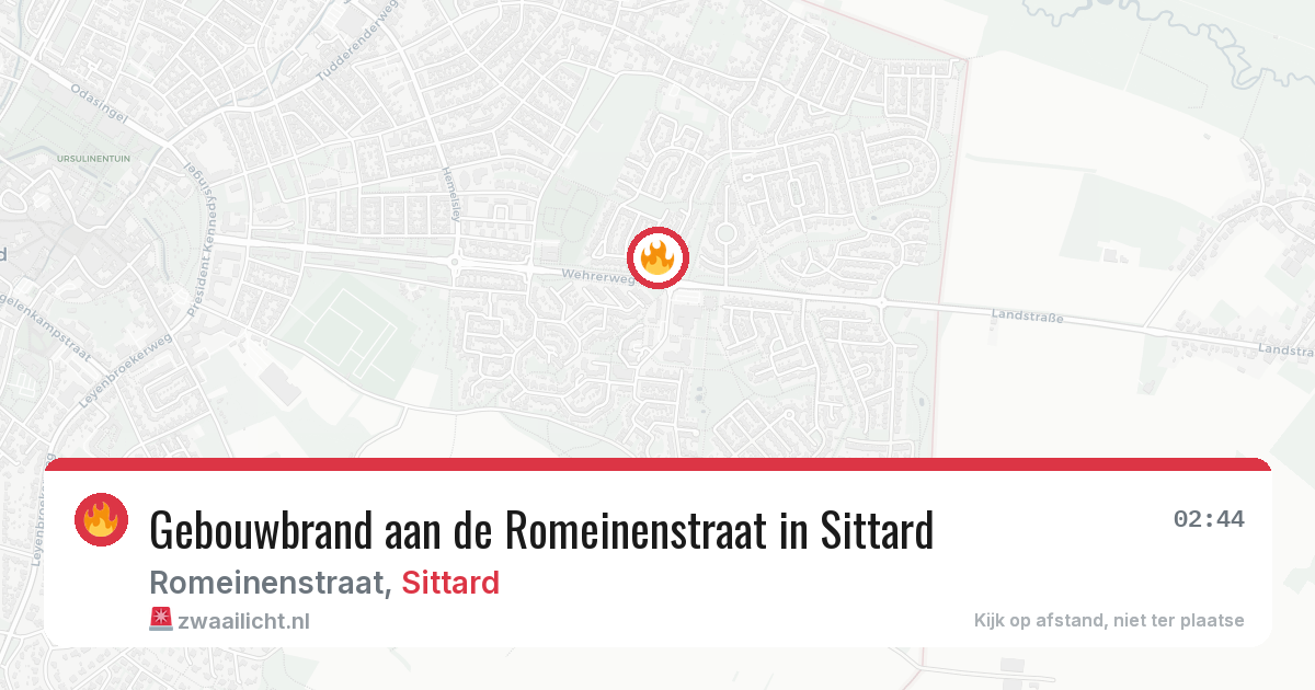 Gebouwbrand aan de Romeinenstraat in Sittard — 17 mrt 2026