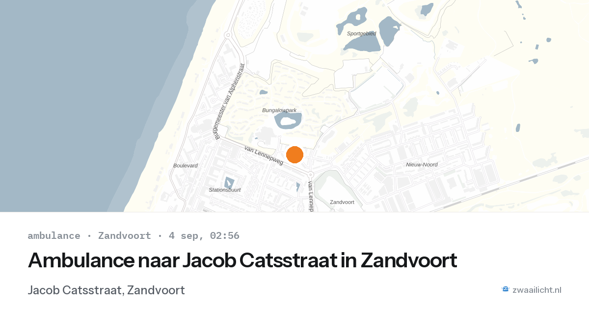 Ambulance naar Jacob Catsstraat in Zandvoort — 4 sep 2026