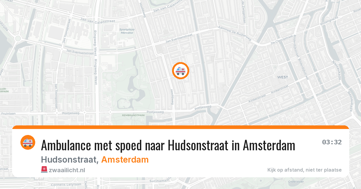 Ambulance met spoed naar Hudsonstraat in Amsterdam — 2 apr 2026