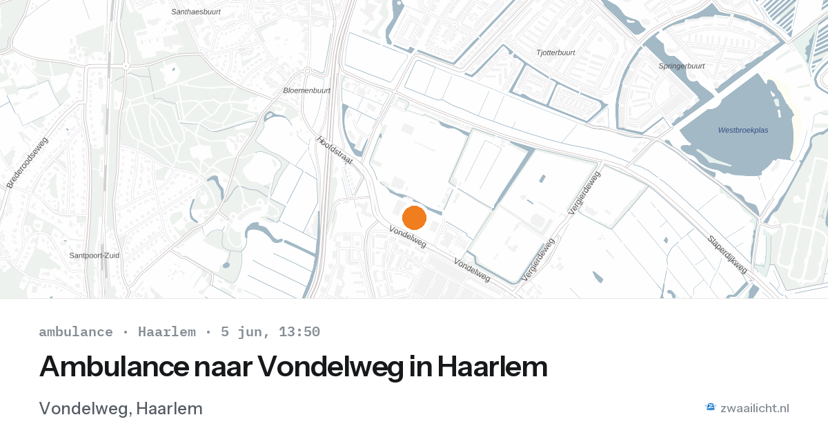 Ambulance naar Vondelweg in Haarlem — 5 jun 2026
