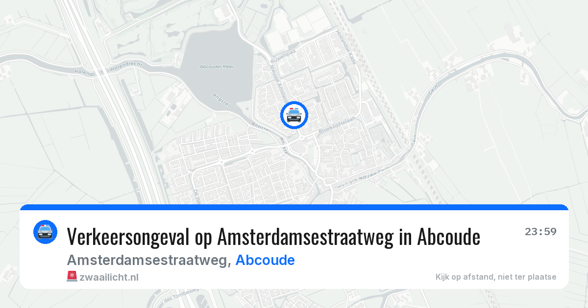 Verkeersongeval op Amsterdamsestraatweg in Abcoude — 3 mei 2026