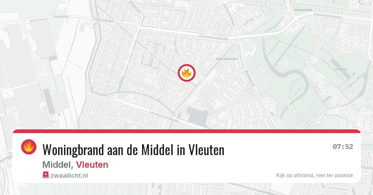 Woningbrand aan de Middel in Vleuten — 13 jun 2026