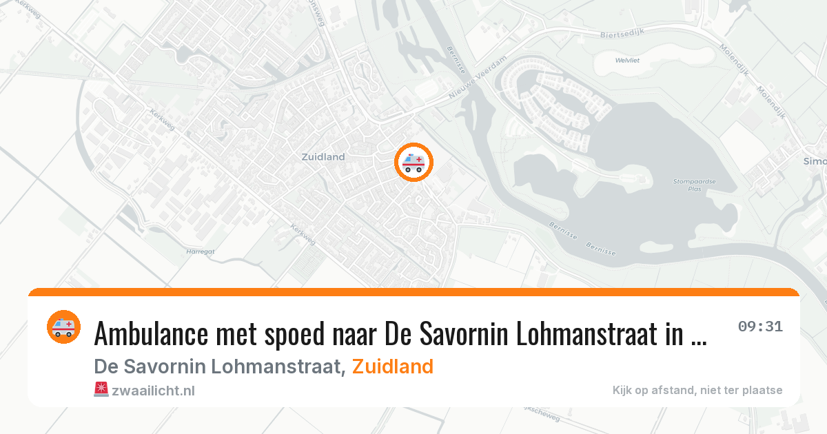 Ambulance met spoed naar De Savornin Lohmanstraat in Zuidland — 6 aug 2026