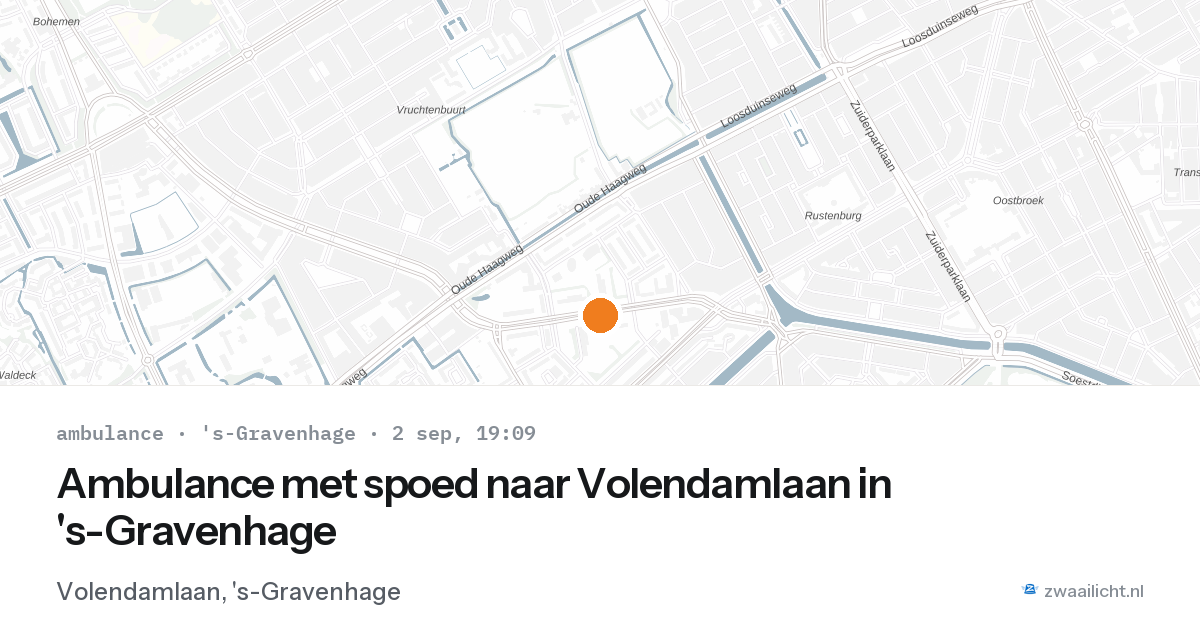 Ambulance met spoed naar Volendamlaan in 's-Gravenhage — 2 sep 2026