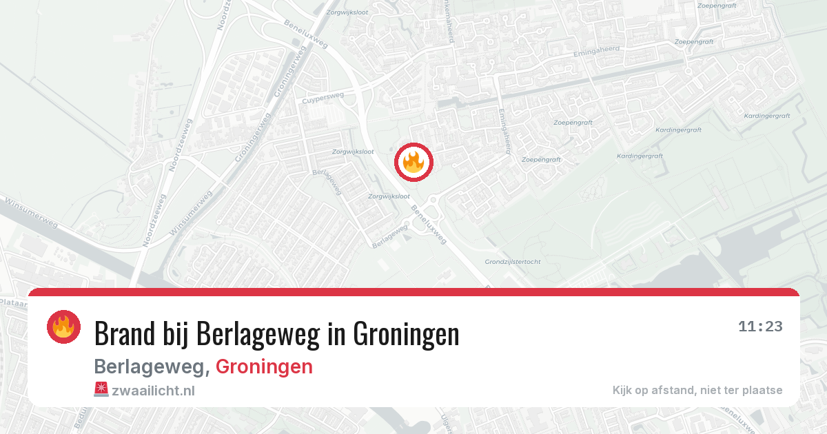Brand bij Berlageweg in Groningen — 1 apr 2026