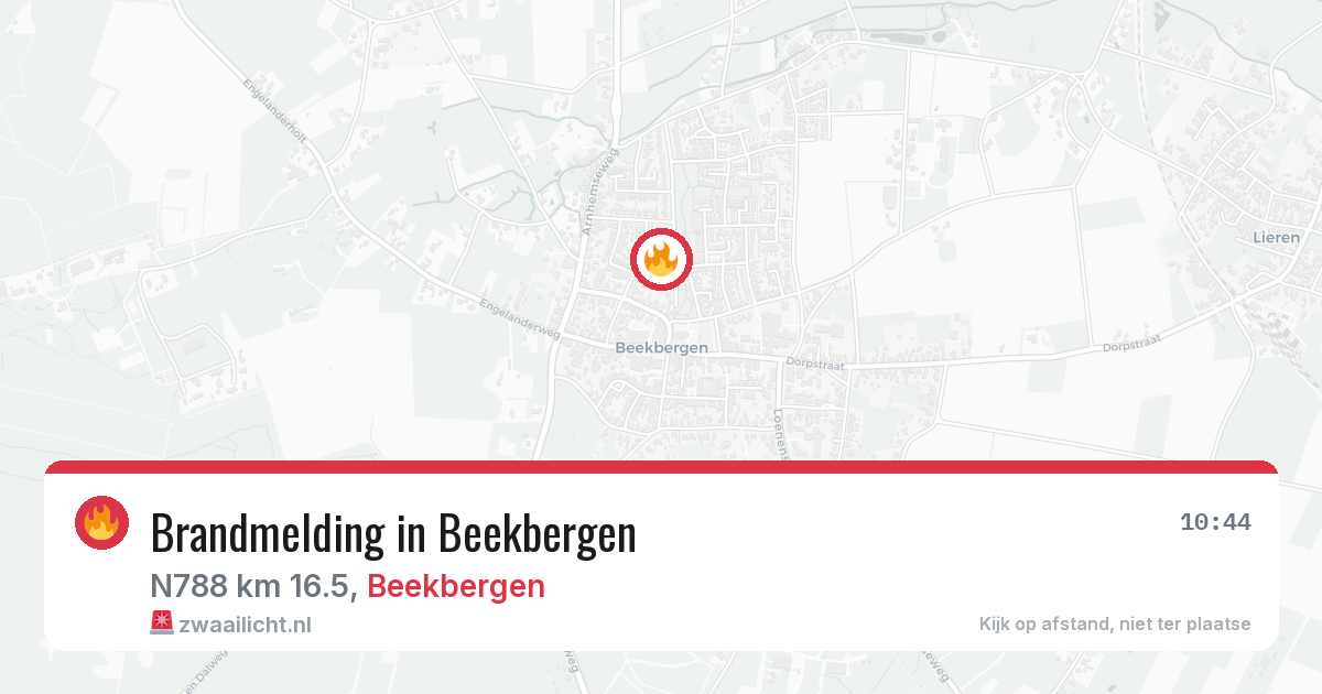 Brandmelding in Beekbergen — 20 jun 2026