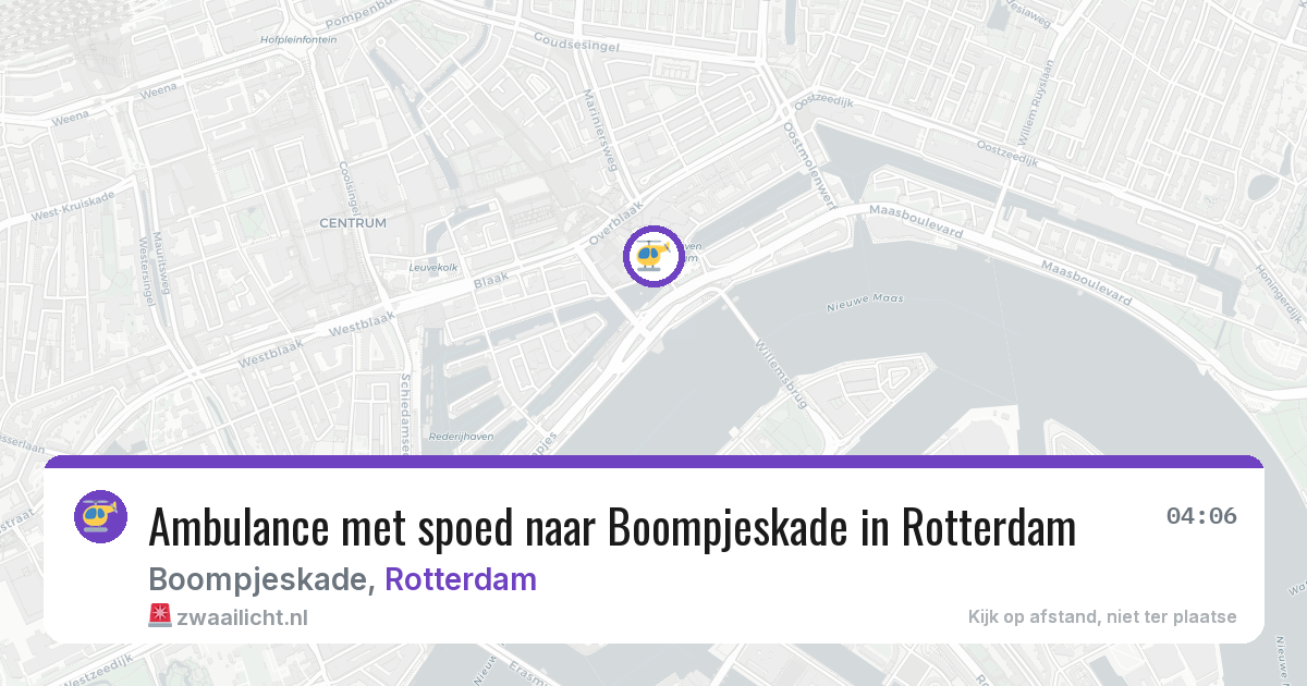 Ambulance met spoed naar Boompjeskade in Rotterdam — 19 jul 2026