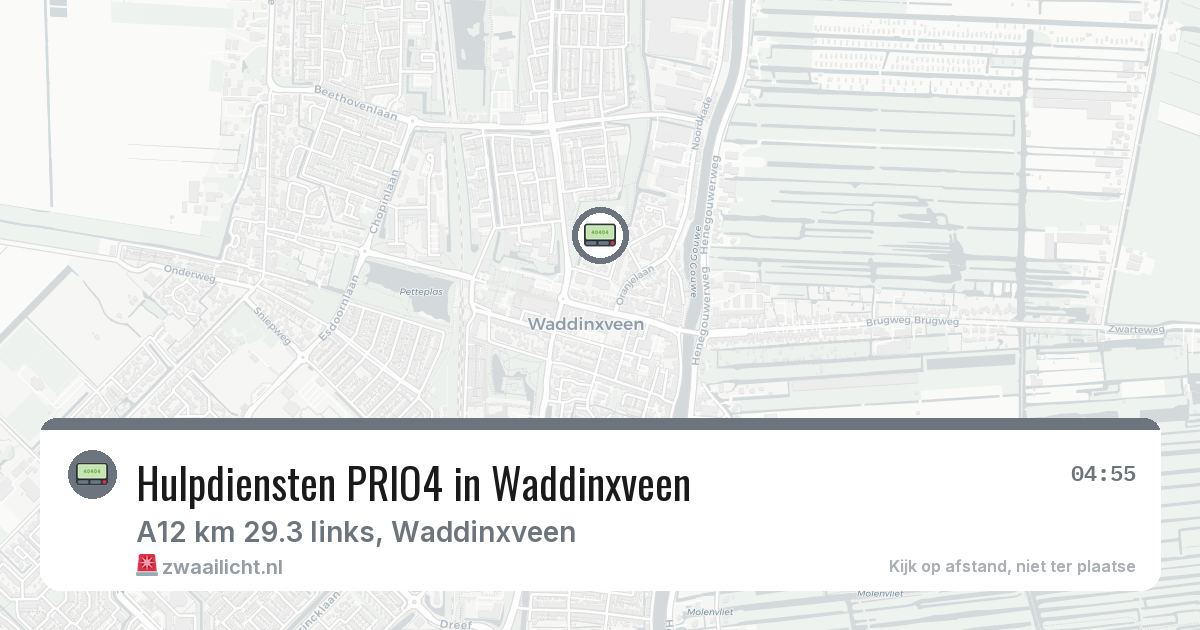 Hulpdiensten PRIO4 in Waddinxveen — 23 feb 2026 | 🚨 Zwaailicht.nl