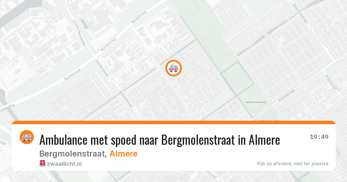 Ambulance met spoed naar Bergmolenstraat in Almere — 13 aug 2026