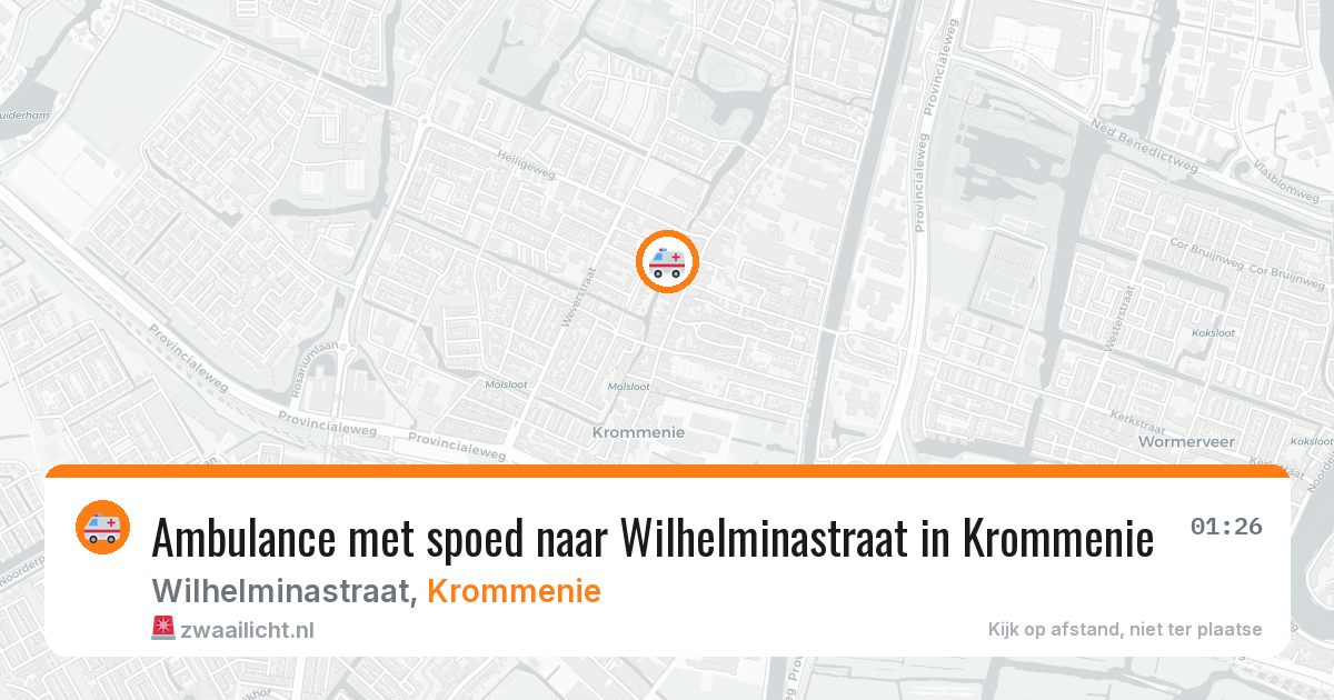 Ambulance met spoed naar Wilhelminastraat in Krommenie — 9 feb 2026
