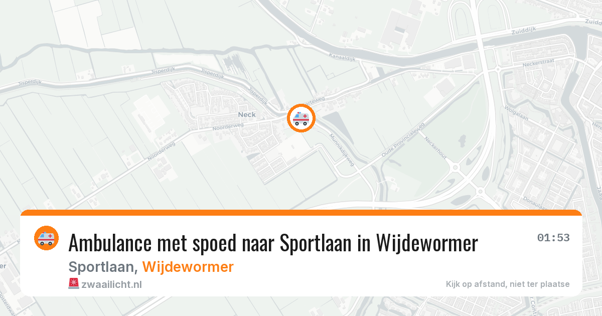 Ambulance met spoed naar Sportlaan in Wijdewormer — 28 feb 2026