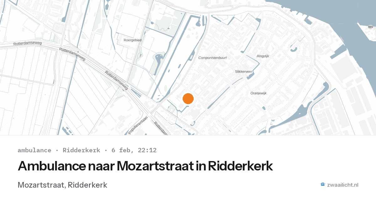Ambulance naar Mozartstraat in Ridderkerk — 6 feb 2026