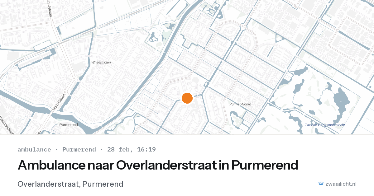 Ambulance naar Overlanderstraat in Purmerend — 28 feb 2026