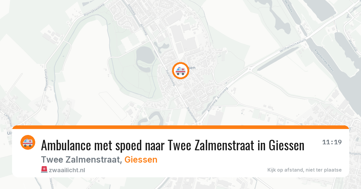 Ambulance met spoed naar Twee Zalmenstraat in Giessen — 27 mei 2026