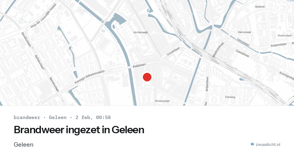Brandweer ingezet in Geleen — 1 feb 2026 | 🚨 Zwaailicht.nl