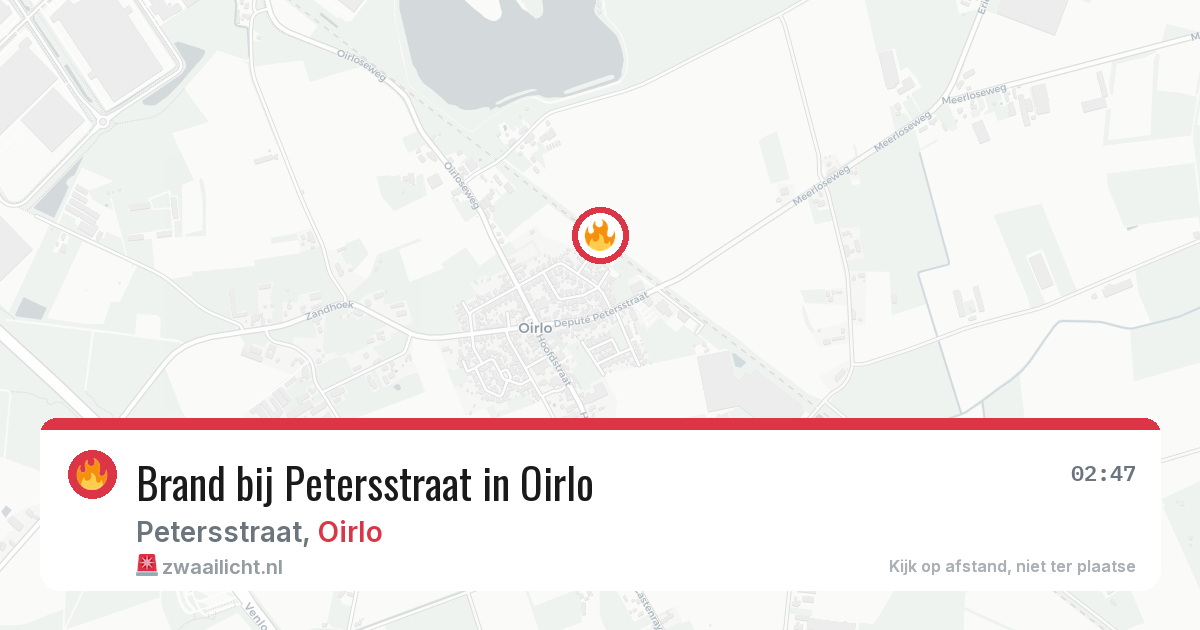 Brand bij Petersstraat in Oirlo — 28 jun 2026