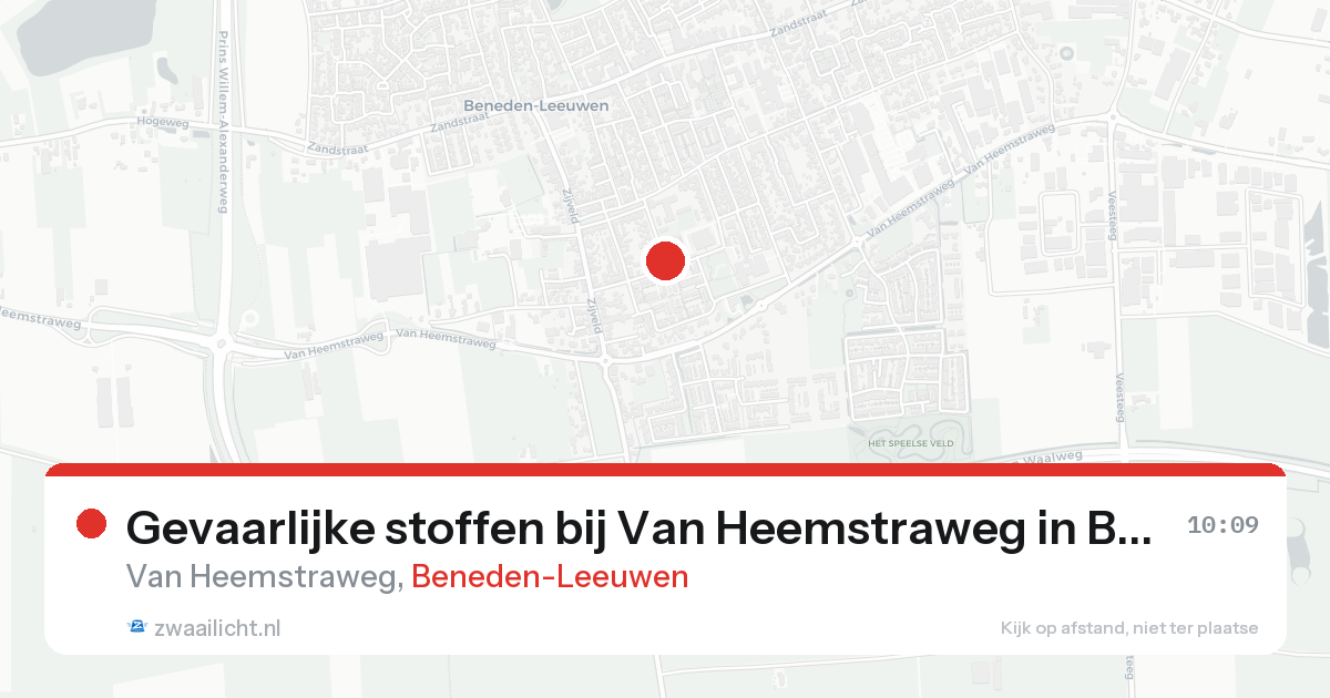 Gevaarlijke stoffen bij Van Heemstraweg in Beneden-Leeuwen — 18 aug 2026