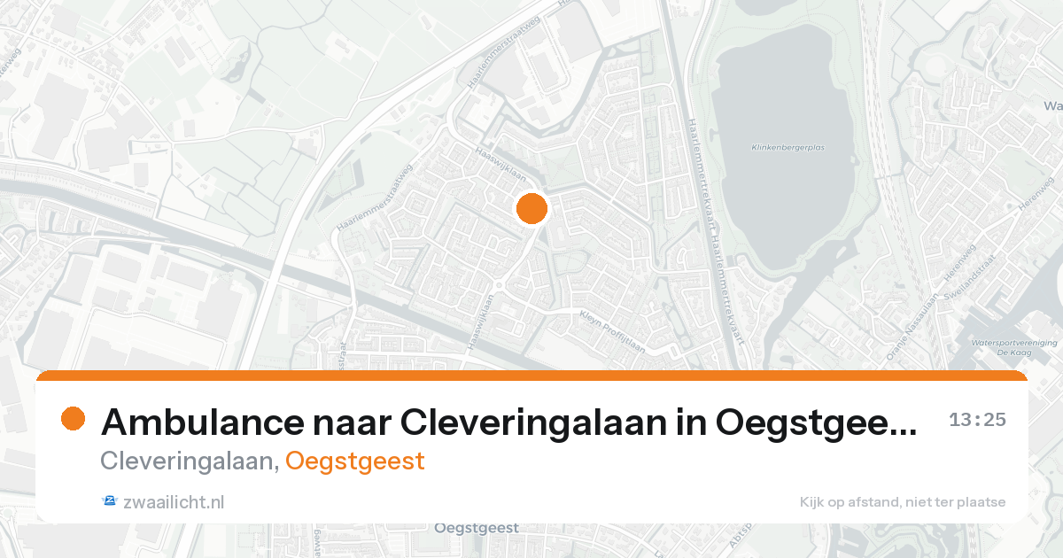 Ambulance naar Cleveringalaan in Oegstgeest — 22 aug 2026