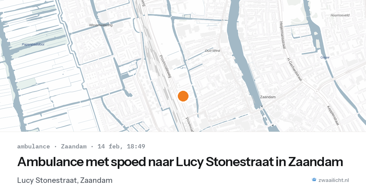 Ambulance met spoed naar Lucy Stonestraat in Zaandam — 14 feb 2026