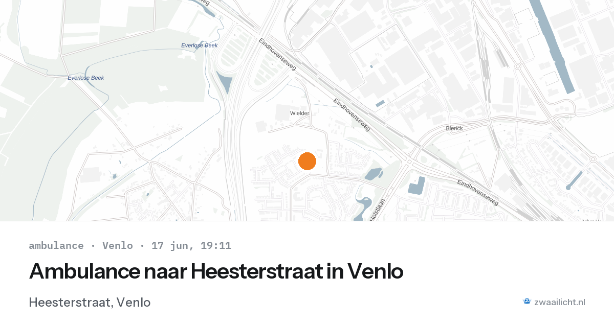 Ambulance naar Heesterstraat in Venlo — 17 jun 2026