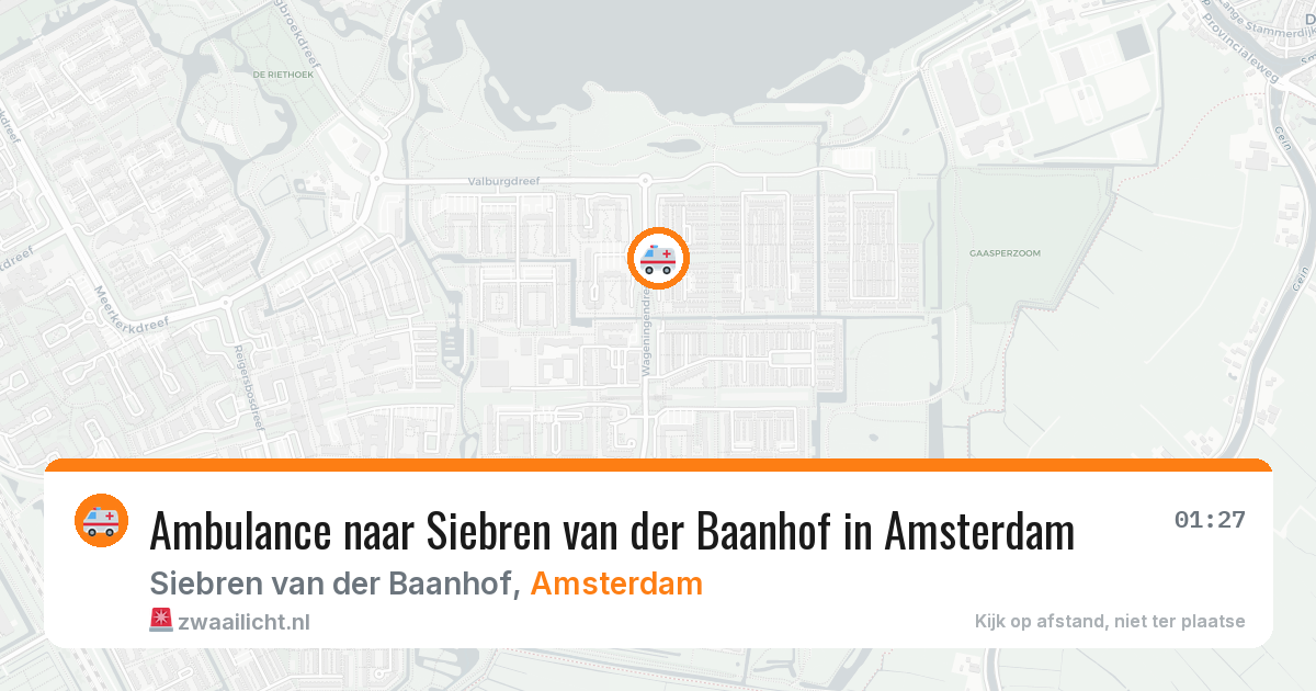 Ambulance naar Siebren van der Baanhof in Amsterdam — 24 jun 2026