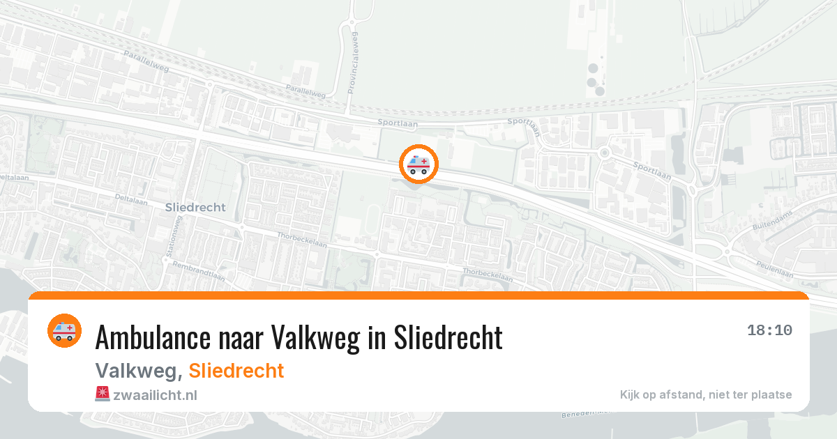 Ambulance naar Valkweg in Sliedrecht — 13 jul 2026