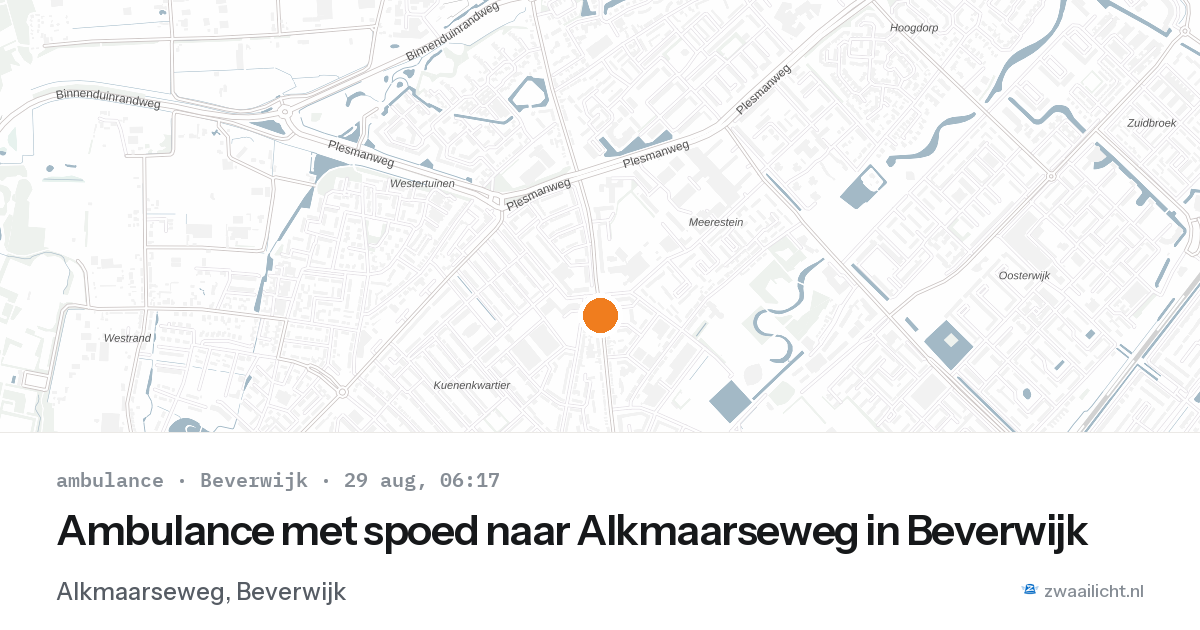 Ambulance met spoed naar Alkmaarseweg in Beverwijk — 29 aug 2026