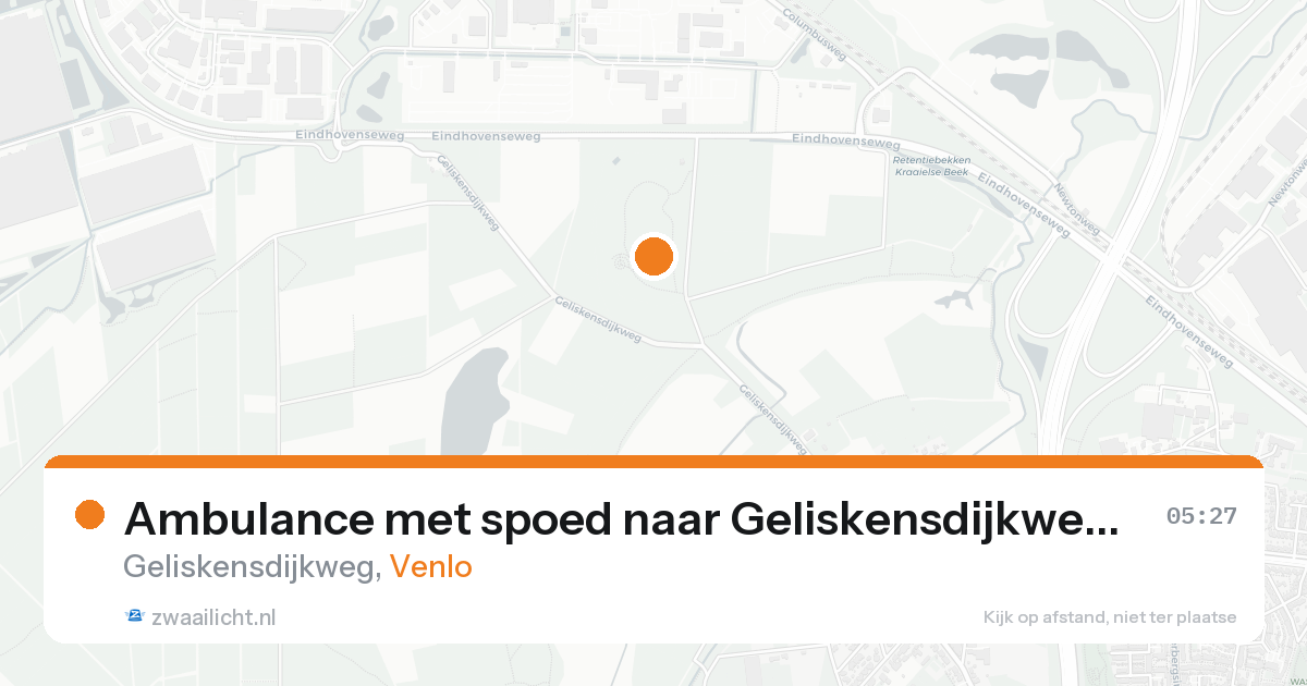 Ambulance met spoed naar Geliskensdijkweg in Venlo — 25 aug 2026
