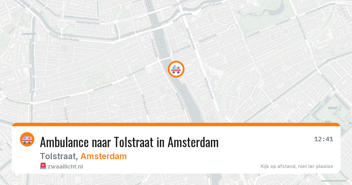 Ambulance naar Tolstraat in Amsterdam — 10 apr 2026